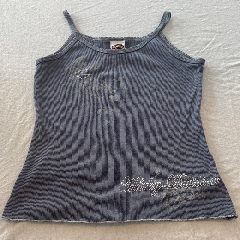 Harley Davidson XL Vintage Spaghetti Strap Tank Top Battlefield HD Gettysburg PA